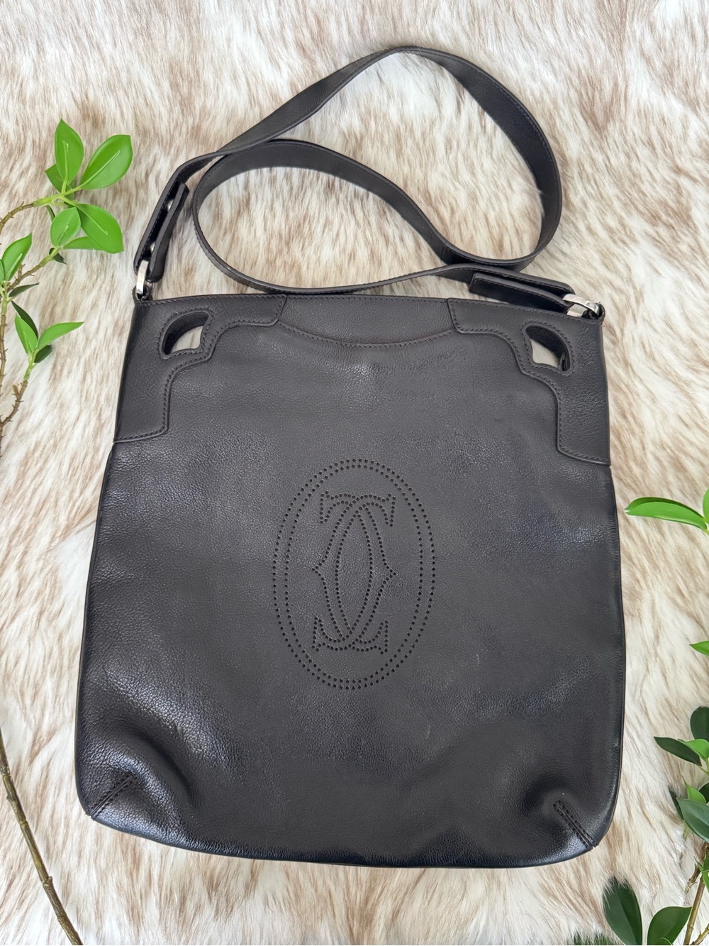 Cartier Vintage Marcello Reporter Leather  Shoulder Bag